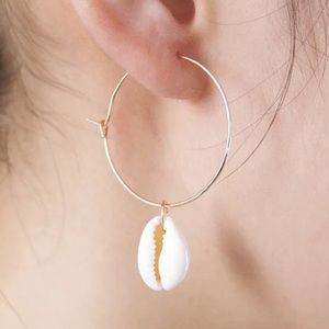 Brand New Summer Boho Chic Seashell Beach Hoop Earrings